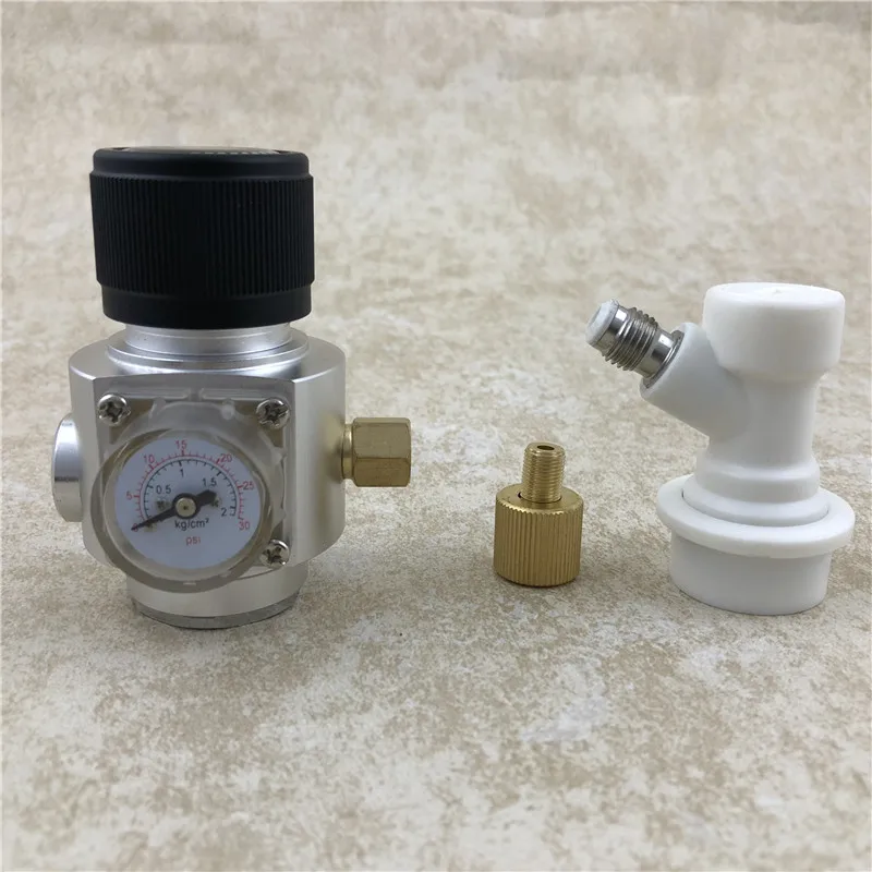 

NEW CO2 Mini Gas Regulator & corny keg ball lock disconnect for beer tap,homebrew GAS regulator