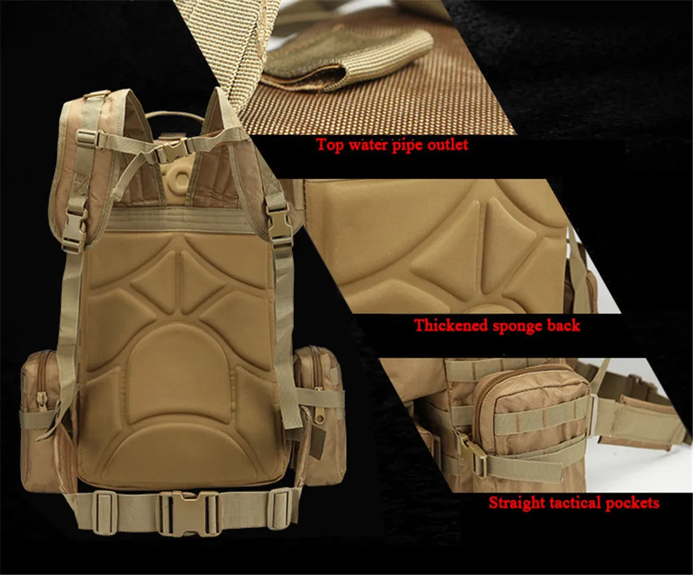 Atualizada do Montanhismo Fãs de Terceirização de Multi-funcional Versão Exército Pacote Caminhadas Combinação Mochila Grande-capacidade 19 Versão atualizada do montanhismo exército pacote fãs