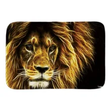 Art Painting Wildlife Lion Doormat Soft Lightness Indoor Outdoor Mats Animals Design Home Decor Short Plush Fabric Bathroom Mats