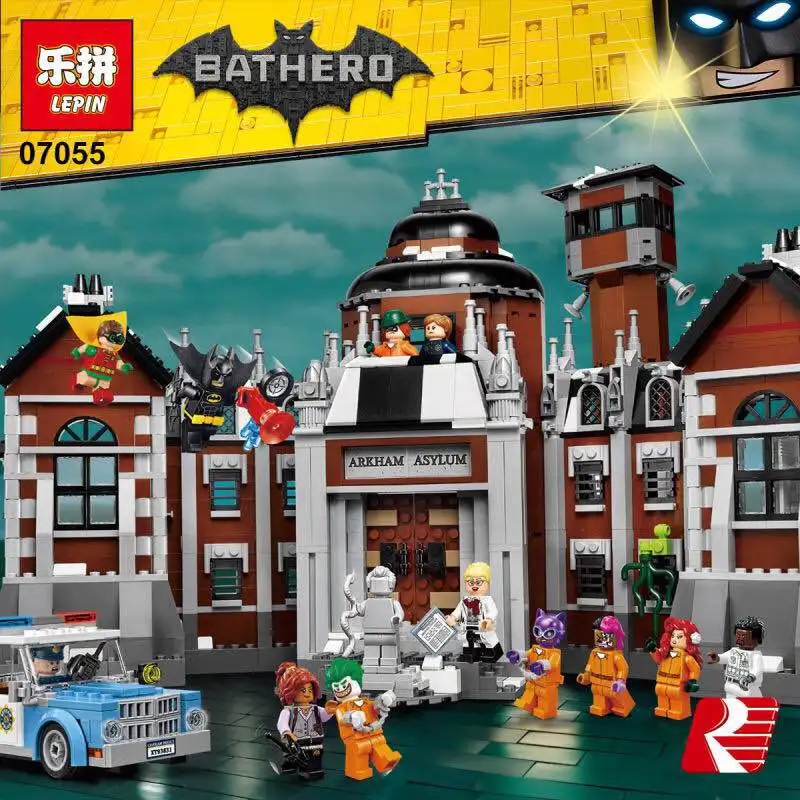 

New 1628Pcs Lepin 07055 Genuine Series Batman Movie Arkham Asylum Building Blocks Bricks Toys with 70912 puzzele gift for kids