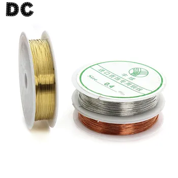 

DC 15m/roll Red Copper/Rhodium/Gold Color Copper Beading Wires Cord Thread 0.4mm for DIY Jewelry Making Findings Material F1622