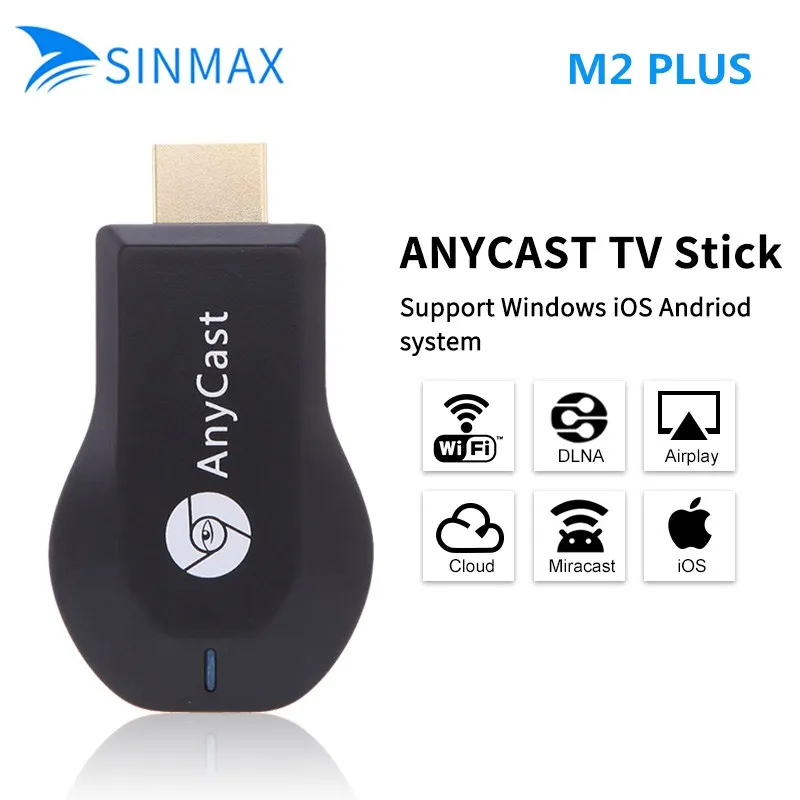 AnyCast M100 HDMI WiFi Display TV Dongle Dual Core H.265 Decorder 4K 5Ghz wifi Tv Stick for Smart Phone Tablet VS AnyCast M2 TV