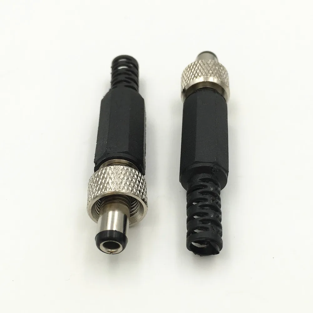 10Pcs Lockable 5.5mm x 2.5mm DC Male Power Plug with Screw Nut Locking Connectorin Connectors