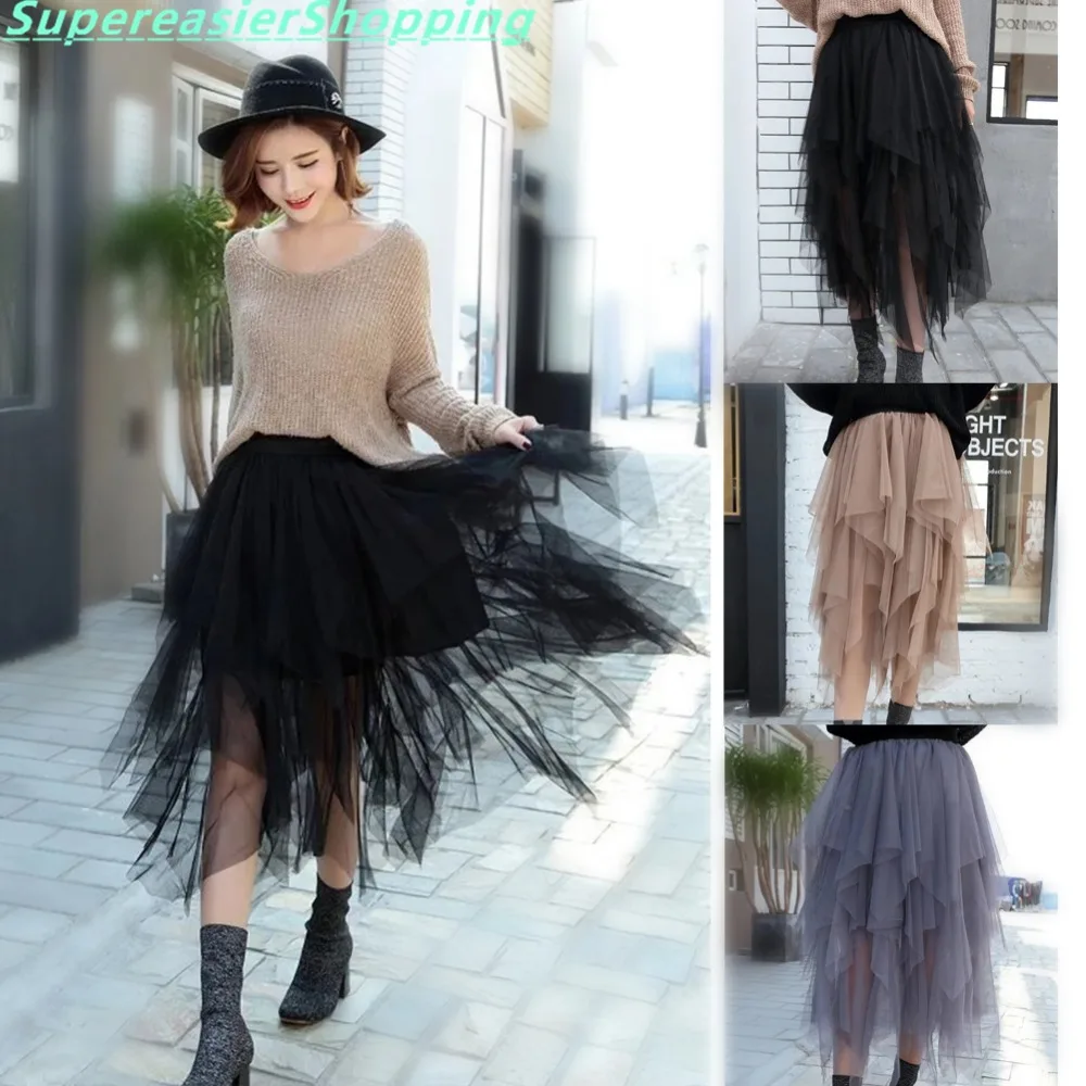 Lot 10x Women Tulle Tutu Skirt Ball Gown Long Pleated Skirts Womens