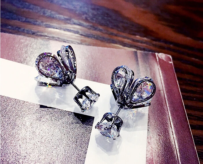 Женские серьги гвоздики серебристого цвета с цирконом AAAAA|earrings gift|colorful stud earingsfashion