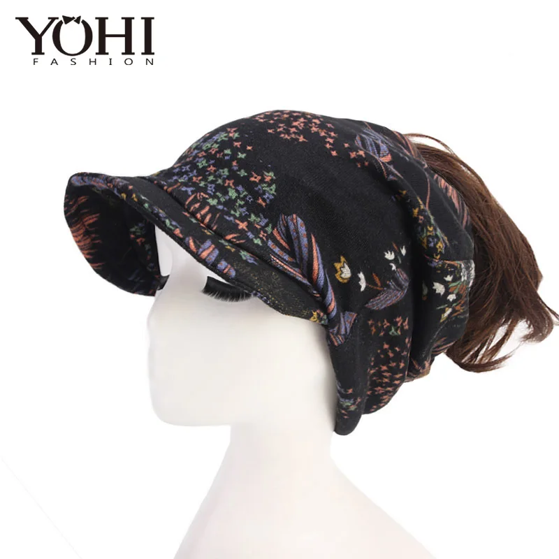 

New Fashion Winter Warm ponytail Cap wool Hats for Women Visor slouchy baggy hat Girls Casual Hip-Hop Beanie Warm Hat