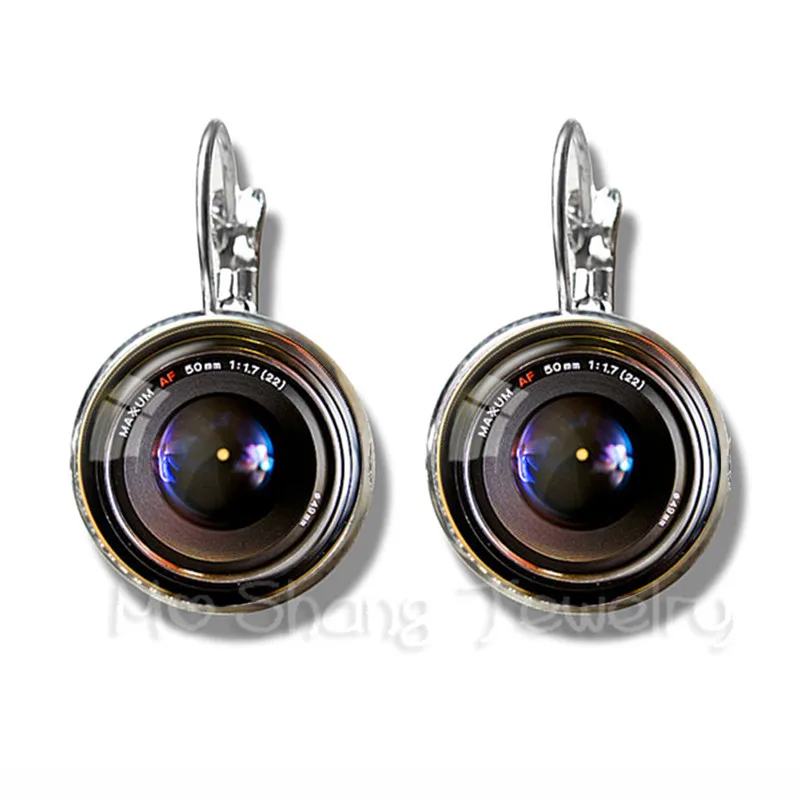 Stud Earring Pair with Cabochon Picture Digital Camera DSLR-dial icons bronze different sizes Stud Earring Pair with Cabochon Picture Digital Camera DSLR-dial icons bronze different sizes