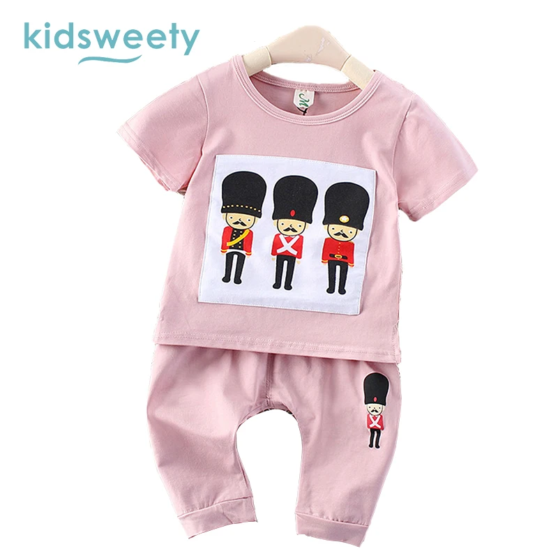 

Kidsweety Kids Sets Summer Cotton Unisex T-Shirt Pants Suits Boys Shorts Pullover Cartoon Lovely Girls Twinset Casual Kids Sets