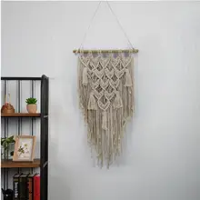 Knitting Bohemia Hanging Wall Tapestry Handmade Cotton Tassel Tapestries Living Room Wedding Decorations Wall Art Large Size