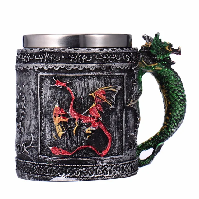 Us 16 99 15 Off 350ml Personalized Coffee Mugs Double Wall Dragon Tea Milk Cup Tankard Drinking Novelty Creative Gifts In