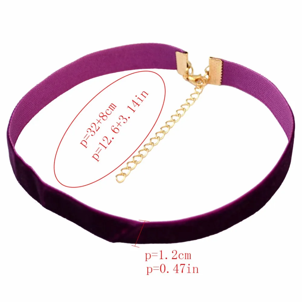 Роскошный турецкий Золотой модный колье ожерелье широкий фиолетовый Твердые бархатные ожерелья для женщин ювелирные изделия Цыганский
