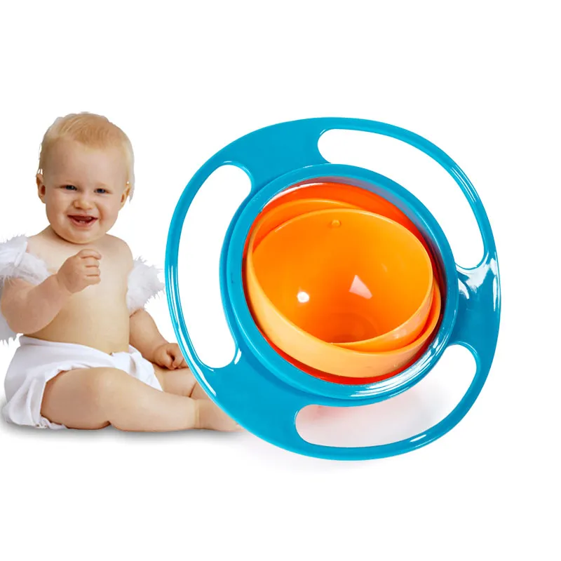 

HOT New Children's Toy Tumbler Bowl Saucer Gyro Baby Rice Bowl Gift -Drop
