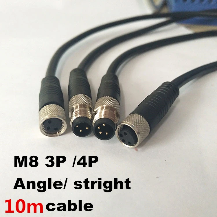 Высокое качество 3 контакта 4 шпильки кабель для подключения датчика M8
