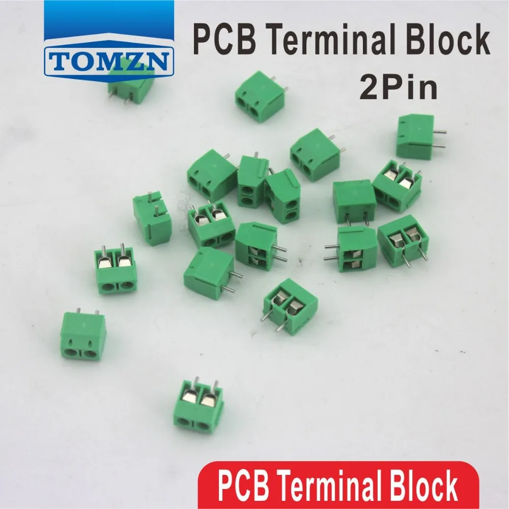 

500 шт 2 контактный винт зеленый PCB клеммный блок разъем 5 мм Шаг