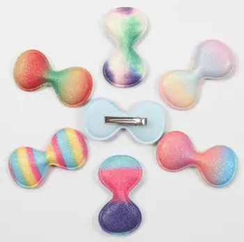

6color Girls Hair Clip Hairbow Hairpin Hairclip Glitter Glossy Rainbow Gradient Color Big Bow WITH CLIPS Children Hair Accessory