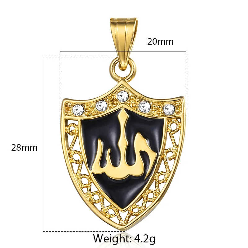 Мусульманская религиозная Подвеска для мужчин и женщин, золотое ожерелье с кулоном, мужская и женская бижутерия, подарки, Прямая поставка GPP02 - Окраска металла: GP312