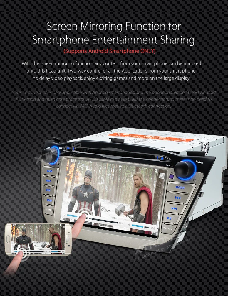 Clearance XTRONS 7 inch HD Touch Screen Car DVD Player Steering Wheel GPS Navigation for Hyundai IX35 2009 2010 2011 2012 2013 2014 2015 5