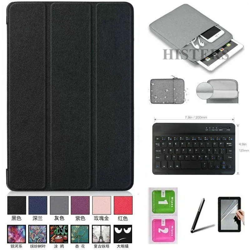 

Acessory For Samsung Galaxy Tab S2 9.7 SM-T810/T815/T813/T819 Smart Cover Case+Bluetooth Keyboard+Sleeve Pouch+Film+Stylus+Wipes