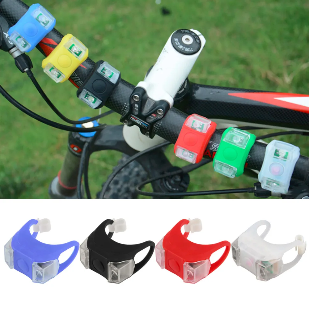 Excellent Bike Bicycle Cycling Silicone Head Front Rear Tail Taillight Lamp Safety Flash Flashlight Light LED 18