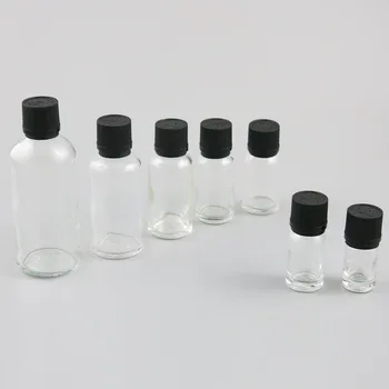 

10 x 5ml 10ml 15ml 20ml 30ml 50ml 100ml Essential Oil Glass Bottle With Plastic Cap For Liquid Reagent Pipette Bottle with Lock