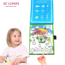 21 5 16 5cm Children Magic Water Drawing Book With 1 Magic Pen Cartoon Animal Coloring