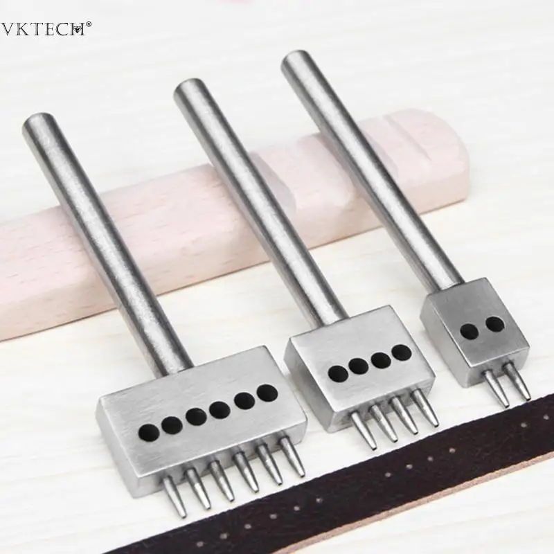 

4mm Punch Leather Tools Hole Punches Leathercraft Round Row Punching Hole Punchers Cutter Tool Spacing Leathercraft Tool Set