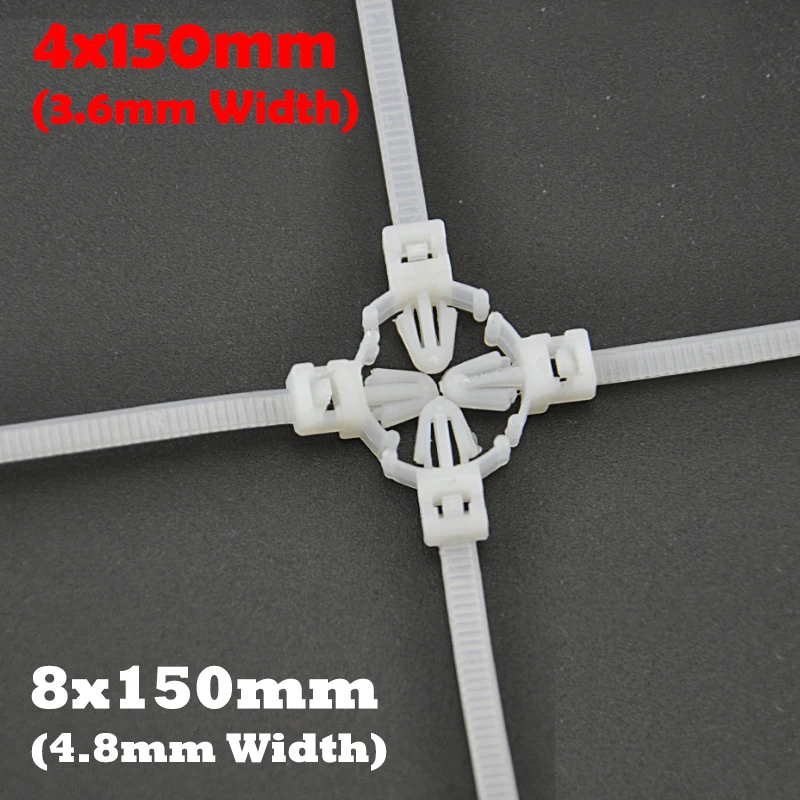

4x150 4x*150 (3.6mm Width) 8x150 8x150 (4.8mm Width) White Nylon Releasable Wing Push Mount Electric Wire Strap ZIP Cable Tie