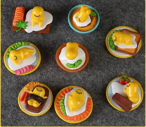 8 шт. аниме прекрасный Sanrio Gudetama ленивое яйцо мини пластиковые украшения ПВХ милые фигурки смолы Коллекция Модель игрушки Подарки кукла