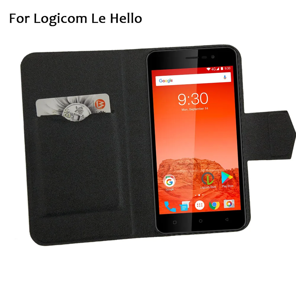 

5 Colors Hot! Logicom Le Hello Case Phone Leather Cover,Factory Price Protective Full Flip Stand Leather Phone Shell Cases