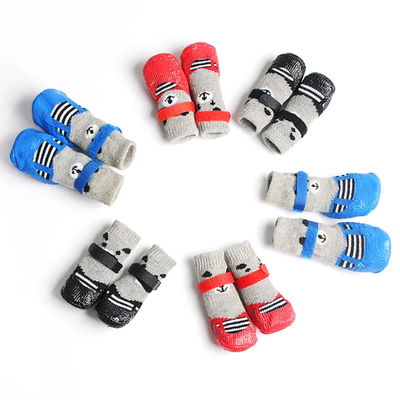 

1pair Pet Boots Socks S/M/L Size Autumn and Winter New Pet Non-slip Waterproof Footwear Dog Rain Rubber Puppy Cute Shoes M9