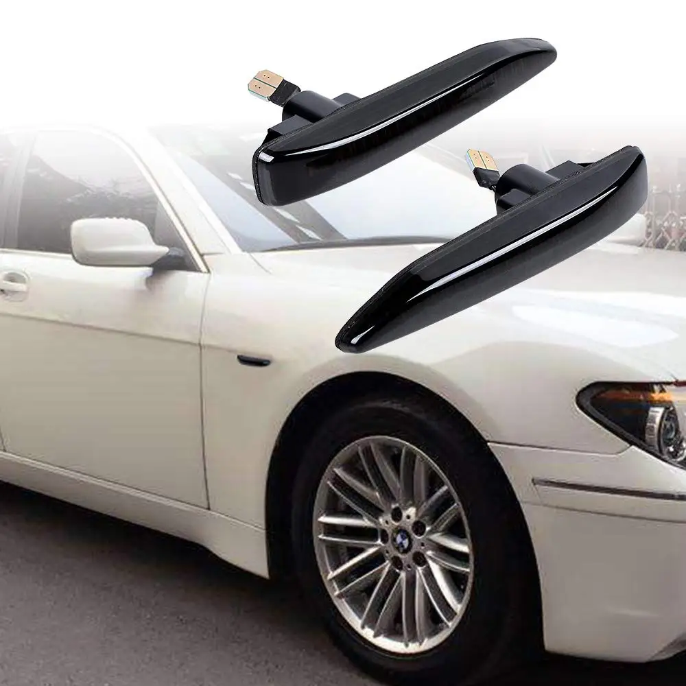 

2PCS Dynamic LED Fender Side marker Repeater lights Turn Signal Indicator Lights Compatible For BMW E65 E66 E67 63137164757