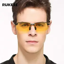 RUKESS мужские оправы желтые линзы солнцезащитные очки Ночное видение антибликовые очки блики водитель блок солнцезащитные очки