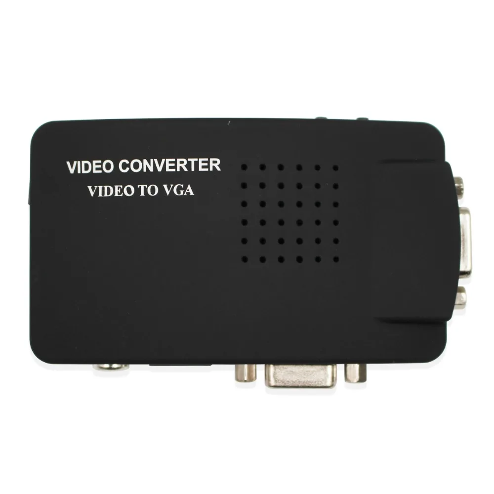 AV RCA к VGA конвертер Композитный S-video сигнал адаптер Поддержка 3D с VGA петля для монитора компьютера STB DVR