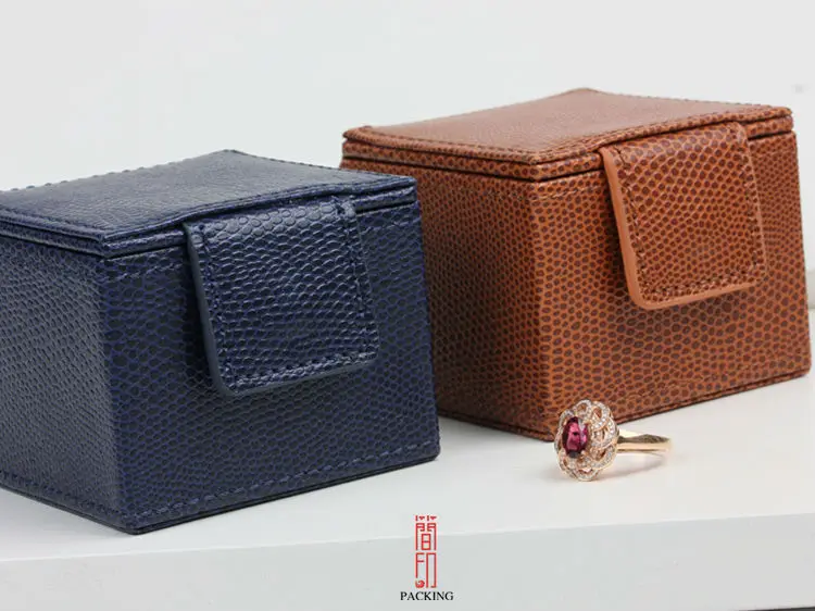 Синий и оранжевый цвет кольца и серьги коробки с пряжкой или замок ювелирные изделия упаковка для демонстрации коробки