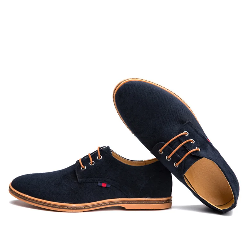 ZERO MORE Corduroy Canvas Men's Shoes Casual Large Size Shoes Fashion Lace Up Designer Casual Black Shoes Mens High Quality