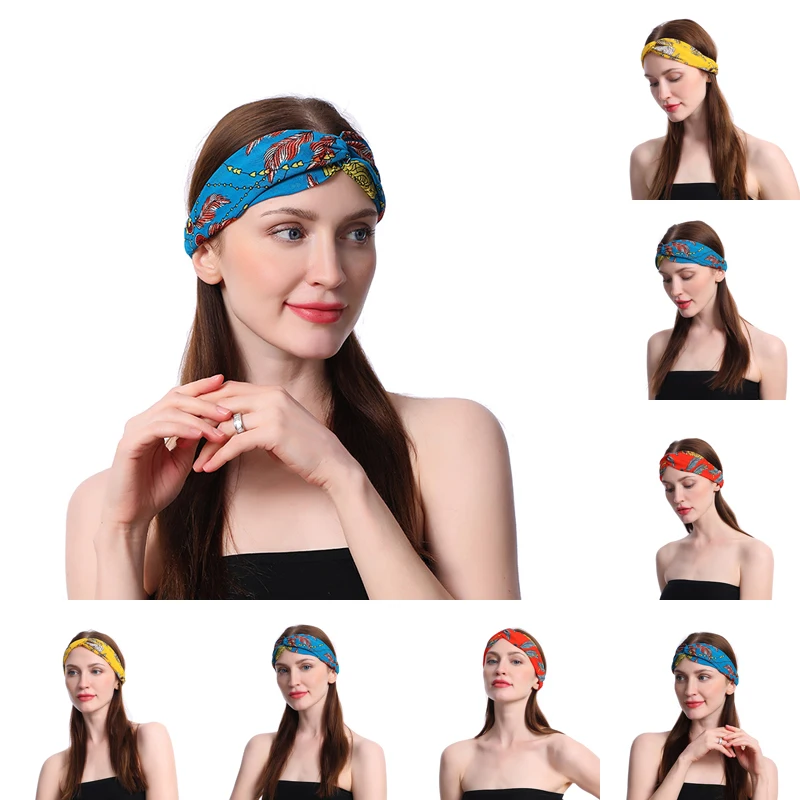 Fashion Adult Ladies Girls Twist Floral Headband Elastic Head Wrap Turban Hair Band Headwear Beach Accessories | Аксессуары для