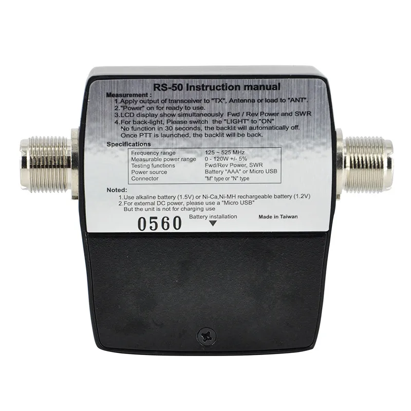 RS-50 цифровой КСВ/Ватт метр 125-525 МГц UHF/VHF M Тип разъем для TYT Kenwood-Baofeng светодиодный экран Радио счетчик мощности прочный
