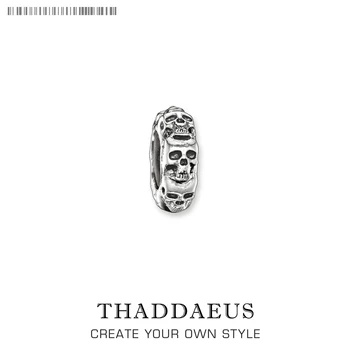 

2020 New Brand Skull Stopper Beads,925 Sterling Silver Pendant Karma Bijoux Jewelry Thomas Club Silver Gift For Women & Men