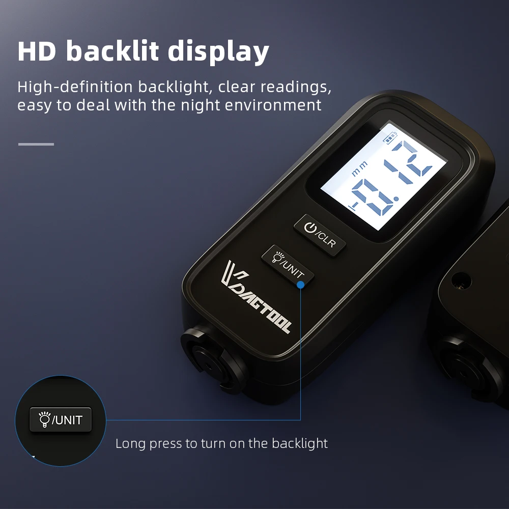  VDIAGTOOL VC-100 Car Thickness Gauge Meter Digital Paint Films For Car Paint Tester LCD Backlight T