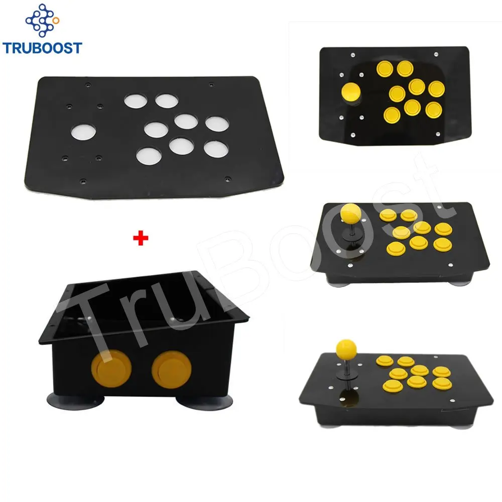 DIY Acrylic Panel and Inclined Cases Replacement Kits for Arcade Game Black Arcade Panel Set 
