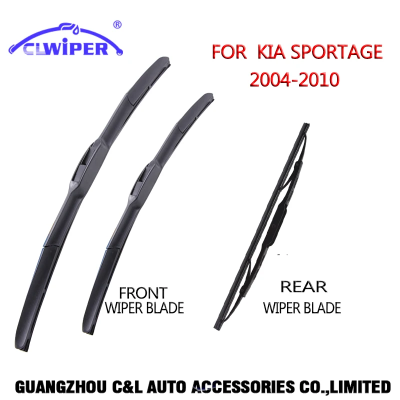 CLWIPER Front and Rear Wiper Blades For KIA SPORTAGE(2004 2010) 2005