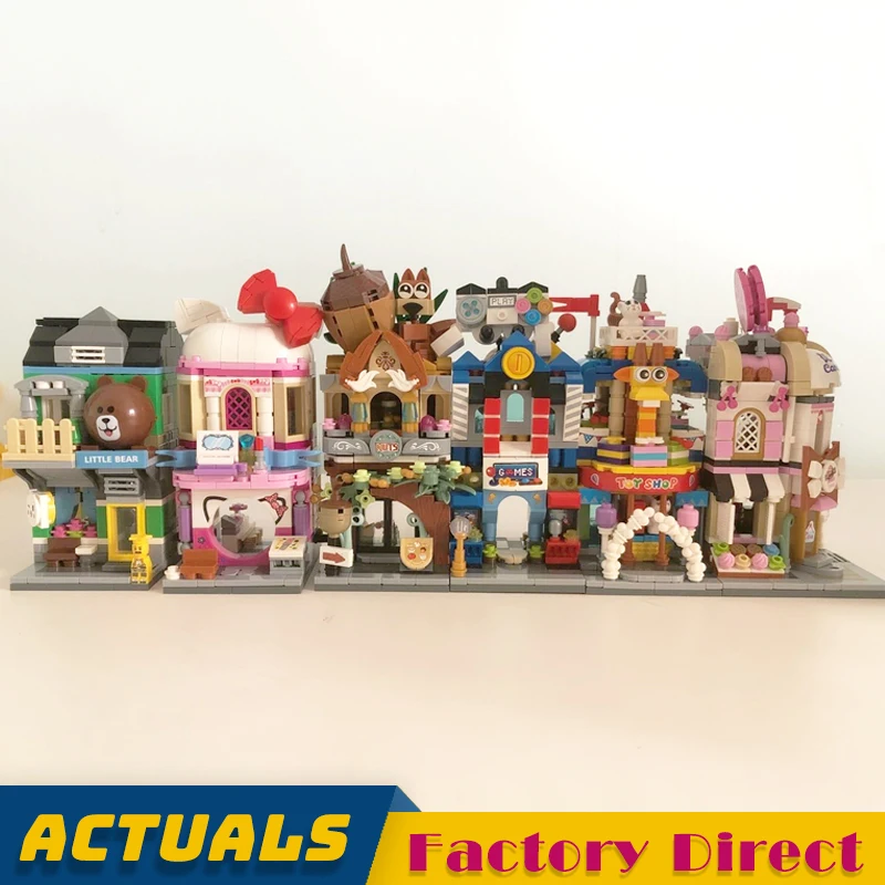 

Mini City Street View Scene Model Building Block Toys Bricks Architecture Store DIY Assembly Children Compatible