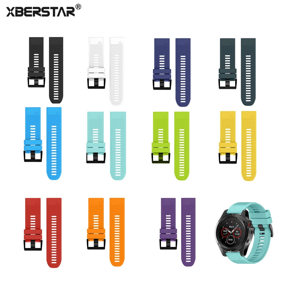 Ремешок XBERSTAR для наручных часов Garmin Fenix 5X 3 HR сменный силиконовый браслет GPS