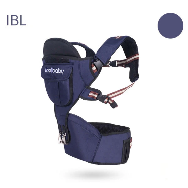 Ibelibaby Сумка-кенгуру Рюкзак Портативный бедра сиденье ребенка слинг обертывание хлопок младенческой Новорожденный ребенок переноски пояс для мамы папа - Цвет: Durk Blue