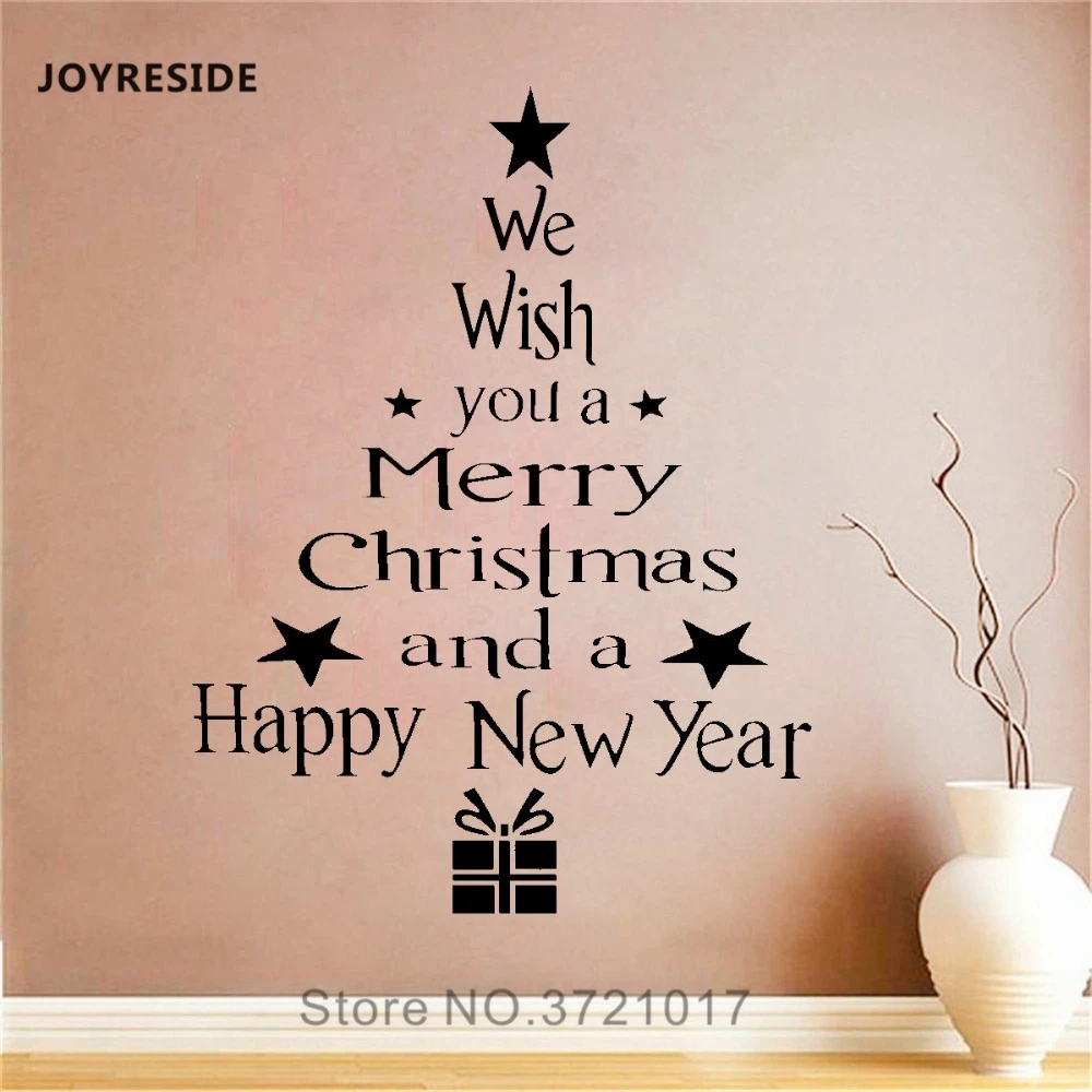 Joyreside feliz natal e feliz ano novo árvore de parede adesivo decalques  vinil quarto sala estar design interior arte mural a1410|Adesivos de  parede| - AliExpress