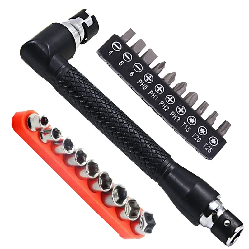 

FREFOX 22 Unit L-Shaped Wrench screwdriver tips with dual 1 / 4 "Key Game features screwdriver Repair kit Mini socket Spanner
