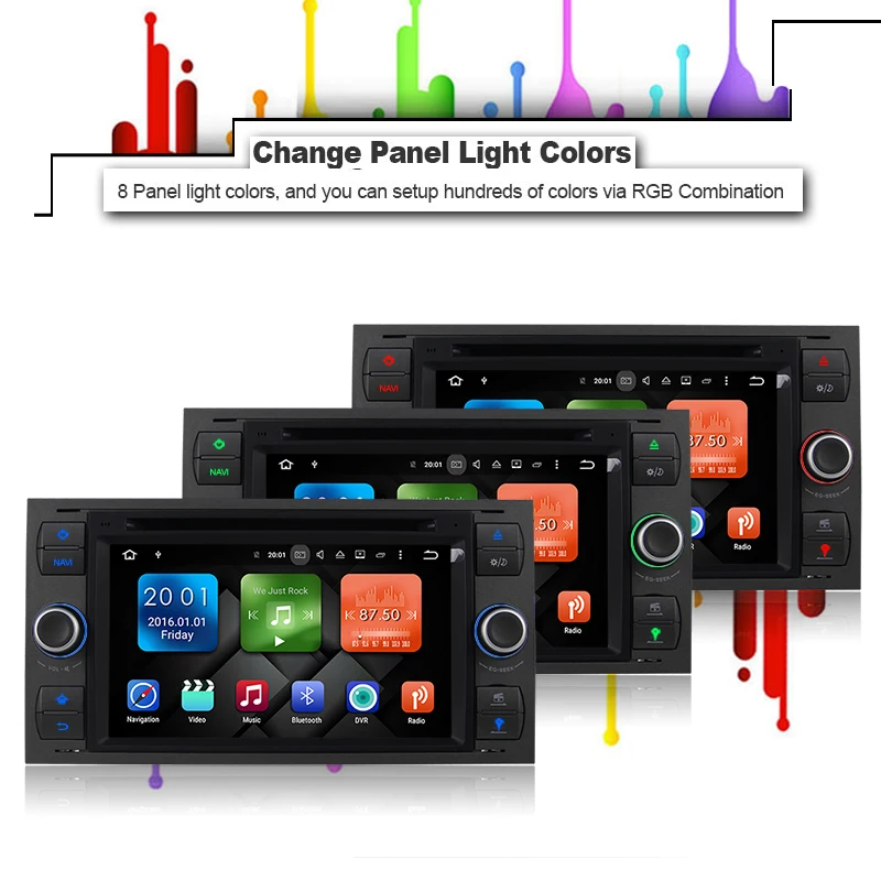Excellent 7" 4G RAM Android 9.0 Car DVD Player GPS Stereo Navigation For Ford Focus Kug Transit 2004 2005 2006 2007 car Radio navigator 9