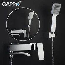 Gappo Chrome Brass Shower Faucet Bath Mixer Water Tap Waterfall with Hand Shower Head Set Wall Bathroom Rain Shower Set griferia modern wall mount polished chrome brass bathroom clawfoot hand shower faucet mixer tap set telephone shape hand spray ana209