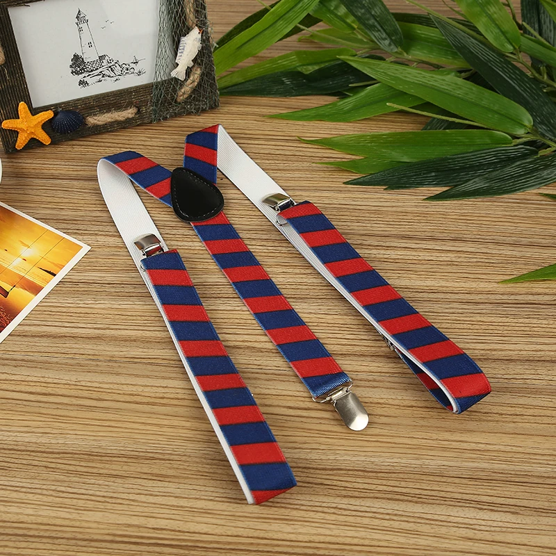 

2017 Men Women Unisex Diagonal Stripes Pants Y-Back Suspenders Adjustable Elastic Clip on Sweethearts BHH0054