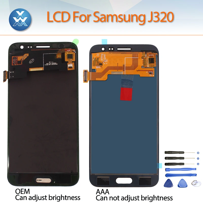 For Samsung Galaxy J3 2016 J320 Adjustable LCD Display Touch Screen Digitizer Assembly for J320F J320H/DS SM-J320FN/DS J320M | Мобильные